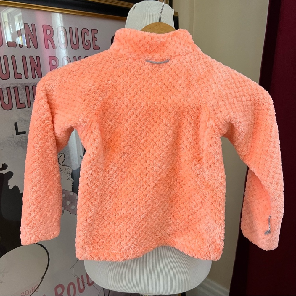 Columbia: Geometric Print Zip Up Soft Fleece Zip Jacket Neon Peachy Orange XXS - Picture 3 of 9